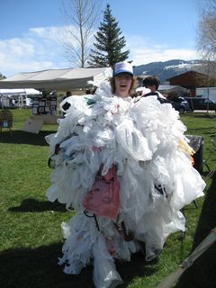 Plastic bag man