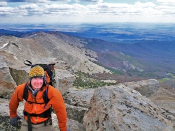 A happy backpacker photo credit Mike Hepler