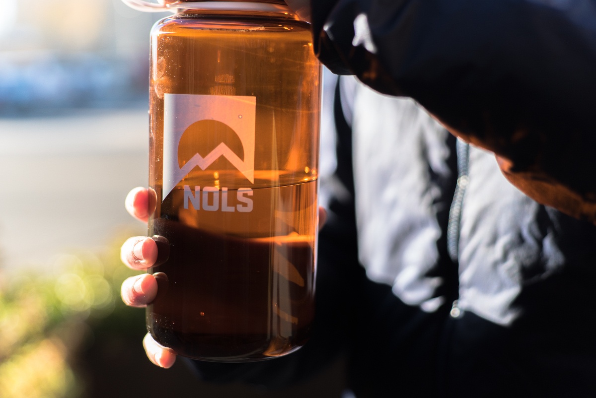 NOLS logo on a water bottle NOLS logo on a water bottle