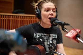 Maggie Rogers performs in The Current studio Photo by Jules Ameel